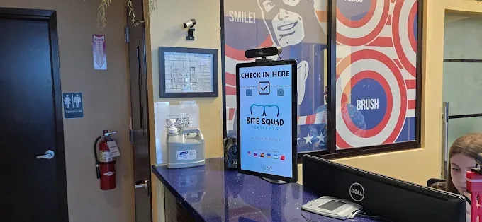 Check-in screen at Bite Squad Dental NYC